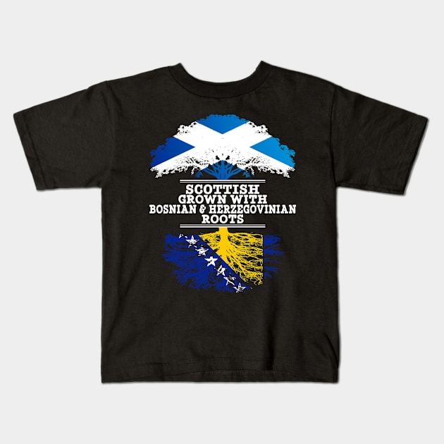 Scottish Grown With Bosnian Herzegovinian Roots - Gift for Bosnian Herzegovinian With Roots From Bosnia  Herzegovina Kids T-Shirt by Country Flags